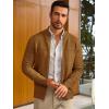 Runcati Mens Full Zip Cardigan Sweater Casual Mock Neck Cable Knitted Winter Chunky Sweaters(Brown)