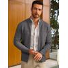 Runcati Mens Full Zip Cardigan Sweater Casual Mock Neck Cable Knitted Winter Chunky Sweaters(Dark Gray)
