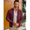 Runcati Mens Full Zip Cardigan Sweater Casual Mock Neck Cable Knitted Winter Chunky Sweaters(Wine Red)