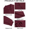 Runcati Mens Full Zip Cardigan Sweater Casual Mock Neck Cable Knitted Winter Chunky Sweaters(Wine Red)