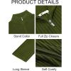 Runcati Mens Full Zip Cardigan Sweater Casual Mock Neck Ribbed Knitted Winter Chunky Sweaters(Army Green)