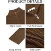 Runcati Mens Full Zip Cardigan Sweater Casual Mock Neck Ribbed Knitted Winter Chunky Sweaters(Brown)