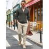 Runcati Mens Full Zip Cardigan Sweater Casual Mock Neck Ribbed Knitted Winter Chunky Sweaters(Dark Gray)