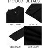 Runcati Mens Full Zip Cardigan Sweater Casual Waffle Stand Collar Knitted Winter Chunky Sweaters(Black)