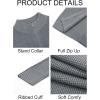 Runcati Mens Full Zip Cardigan Sweater Casual Waffle Stand Collar Knitted Winter Chunky Sweaters(Gray)