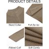 Runcati Mens Full Zip Cardigan Sweater Casual Waffle Stand Collar Knitted Winter Chunky Sweaters(Khaki)