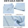 Runcati Mens Guayabera Shirts Short Sleeve Casual Cuban Linen Shirt Button Down Beach Summer Mexican Shirts(Light Blue)