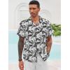 Runcati Men’s Hawaiian Shirts Button Down Short Sleeve Cuban Collar Shirt Floral Tropical Summer Beach Tops(White)