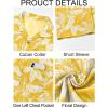 Runcati Men’s Hawaiian Shirts Button Down Short Sleeve Cuban Collar Shirt Floral Tropical Summer Beach Tops(Yellow)