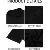 Runcati Mens Knit Button Down Shirt Casual Short Sleeve Cotton Polo Shirt Hollow Out Summer Beach Tops(Black)
