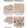 Runcati Mens Knit Button Down Shirt Casual Short Sleeve Cotton Polo Shirt Hollow Out Summer Beach Tops(Khaki)