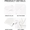 Runcati Mens Knit Button Down Shirt Casual Short Sleeve Cotton Polo Shirt Hollow Out Summer Beach Tops(White)