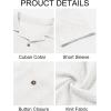Runcati Mens Knit Button Down Shirts Casual Cuban Collar Short Sleeve Shirt Summer Beach Hollow Out Tops(White)