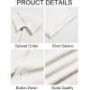 Runcati Mens Knit Button Down Shirts Short Sleeve Polo Shirt Vintage Summer Casual Beach Ribbed Textured Tops(Beige)