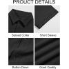 Runcati Mens Knit Button Down Shirts Short Sleeve Polo Shirt Vintage Summer Casual Beach Ribbed Textured Tops(Black)