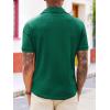 Runcati Mens Knit Button Down Shirts Short Sleeve Polo Shirt Vintage Summer Casual Beach Ribbed Textured Tops(Dark Green)