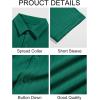 Runcati Mens Knit Button Down Shirts Short Sleeve Polo Shirt Vintage Summer Casual Beach Ribbed Textured Tops(Dark Green)