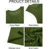 Runcati Mens Knit Sleeveless Tank Tops Casual Hollow Out T Shirts Beach Summer See Through Tops(Army Green)