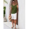 Runcati Mens Knit Sleeveless Tank Tops Casual Hollow Out T Shirts Beach Summer See Through Tops(Army Green)