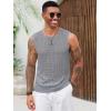 Runcati Mens Knit Sleeveless Tank Tops Casual Hollow Out T Shirts Beach Summer See Through Tops(Grey)