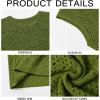 Runcati Mens Knitted Tank Tops Casual Sleeveless Hollow Out Crochet T-Shirts Muscle Summer Beach Hippie Shirts(Army Green)