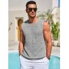 Runcati Mens Knitted Tank Tops Casual Sleeveless Hollow Out Crochet T-Shirts Muscle Summer Beach Hippie Shirts(Gray)