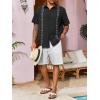 Runcati Mens Linen Shirt Guayabera Cuban Short Sleeve Button Down Cotton Summer Beach Hippie Shirts(Black)