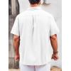 Runcati Mens Linen Shirt Guayabera Cuban Short Sleeve Button Down Summer Beach Hippie Shirts(White)