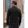 Runcati Mens Long Sleeve Polo Sweater Knit Polos V Neck Casual Dress Button Collared Pullover Sweaters(Black)