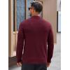 Runcati Mens Long Sleeve Polo Sweater Knit Polos V Neck Casual Dress Button Collared Pullover Sweaters(Burgundy)
