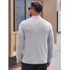 Runcati Mens Long Sleeve Polo Sweater Knit Polos V Neck Casual Dress Button Collared Pullover Sweaters(Light Grey)