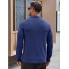 Runcati Mens Long Sleeve Polo Sweater Knit Polos V Neck Casual Dress Button Collared Pullover Sweaters(Navy)