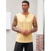 Runcati Mens Muscle Tank Tops Sleeveless Workout Gym Slim Fit Henley Shirt Casual Basic Summer Beach Tops(Apricot)