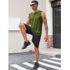 Runcati Mens Muscle Tank Tops Sleeveless Workout Gym Slim Fit Henley Shirt Casual Basic Summer Beach Tops(Army Green)