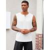 Runcati Mens Muscle Tank Tops Sleeveless Workout Gym Slim Fit Henley Shirt Casual Basic Summer Beach Tops(White)