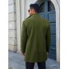 Runcati Mens Pea Coats Single Breasted Stand Collar Casual Slim Fit Trench Coat Mid Long Winter Overcoat with Pockets(Army Green)
