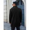 Runcati Mens Pea Coats Single Breasted Stand Collar Casual Slim Fit Trench Coat Mid Long Winter Overcoat with Pockets(Black)