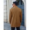 Runcati Mens Pea Coats Single Breasted Stand Collar Casual Slim Fit Trench Coat Mid Long Winter Overcoat with Pockets(Brown)