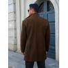 Runcati Mens Pea Coats Single Breasted Stand Collar Casual Slim Fit Trench Coat Mid Long Winter Overcoat with Pockets(Coffee)