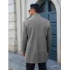 Runcati Mens Pea Coats Single Breasted Stand Collar Casual Slim Fit Trench Coat Mid Long Winter Overcoat with Pockets(Gray)