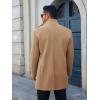 Runcati Mens Pea Coats Single Breasted Stand Collar Casual Slim Fit Trench Coat Mid Long Winter Overcoat with Pockets(Khaki)