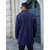 Runcati Mens Pea Coats Single Breasted Stand Collar Casual Slim Fit Trench Coat Mid Long Winter Overcoat with Pockets(Navy)