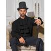 Runcati Mens Pirate Shirt Ruffle Victorian Renaissance Vampire Poet Puffy Shirts Gothic Steampunk Medieval Costume(Black)