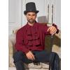 Runcati Mens Pirate Shirt Ruffle Victorian Renaissance Vampire Poet Puffy Shirts Gothic Steampunk Medieval Costume(Burgundy)