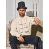 Runcati Mens Pirate Shirt Ruffle Victorian Renaissance Vampire Poet Puffy Shirts Gothic Steampunk Medieval Costume(Light Khaki)