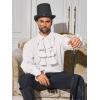 Runcati Mens Pirate Shirt Ruffle Victorian Renaissance Vampire Poet Puffy Shirts Gothic Steampunk Medieval Costume(White)