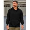 Runcati Mens Pullover Hoodies Long Sleeve Casual Lightweight Fashion Hooded Sweatshirt with Kanga Pockets(Black)