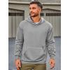 Runcati Mens Pullover Hoodies Long Sleeve Casual Lightweight Fashion Hooded Sweatshirt with Kanga Pockets(Gray)