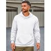Runcati Mens Pullover Hoodies Long Sleeve Casual Lightweight Fashion Hooded Sweatshirt with Kanga Pockets(White)