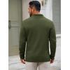 Runcati Mens Quarter Zip Sweater Long Sleeve Slim Fit Pullover Mock Neck Casual Ribbed Knit Polo Sweaters(Army Green)
